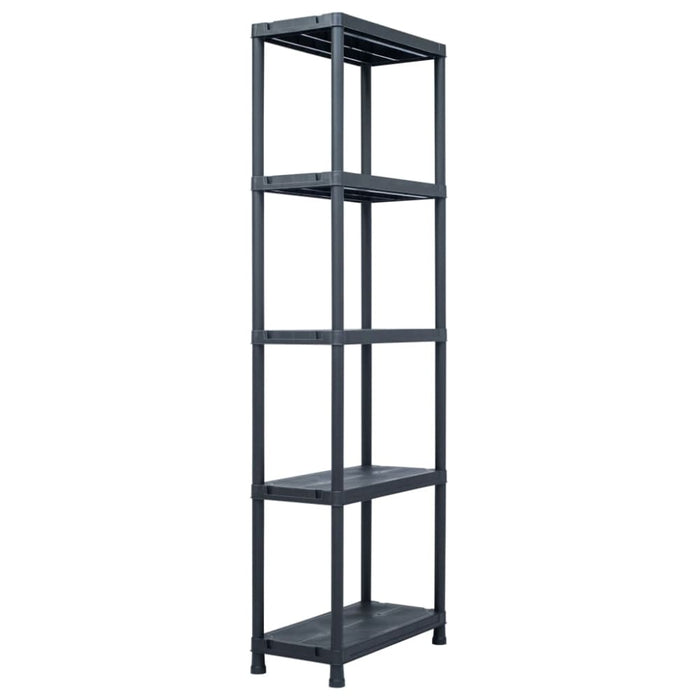 Storage Shelf Racks 2 Pcs Black 125 Kg 60x30x180 Cm Plastic