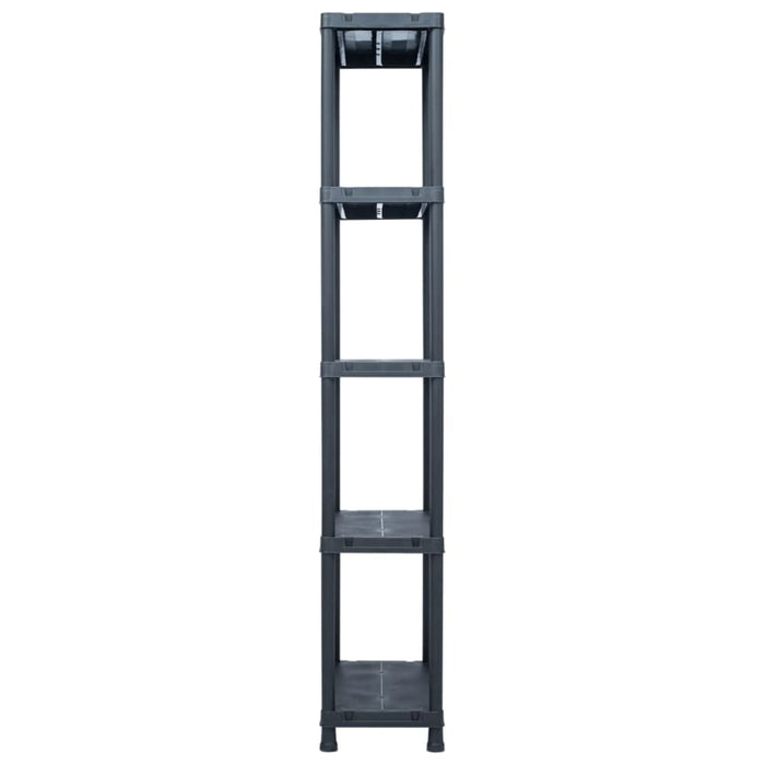 Storage Shelf Racks 2 Pcs Black 125 Kg 60x30x180 Cm Plastic