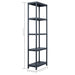 Storage Shelf Racks 2 Pcs Black 125 Kg 60x30x180 Cm Plastic