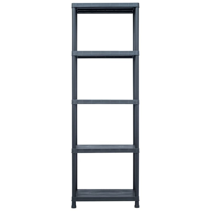 Storage Shelf Racks 2 Pcs Black 125 Kg 60x30x180 Cm Plastic