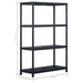 Storage Shelf Racks 2 Pcs Black 220 Kg 90x40x138 Cm Plastic