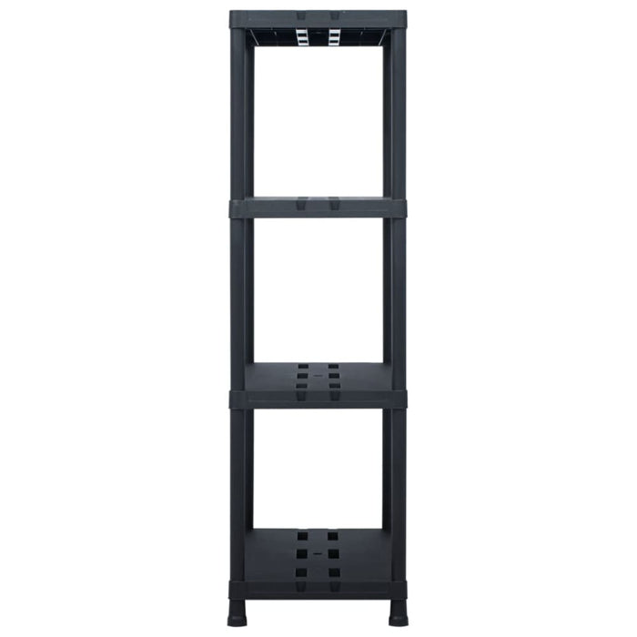 Storage Shelf Racks 2 Pcs Black 220 Kg 90x40x138 Cm Plastic