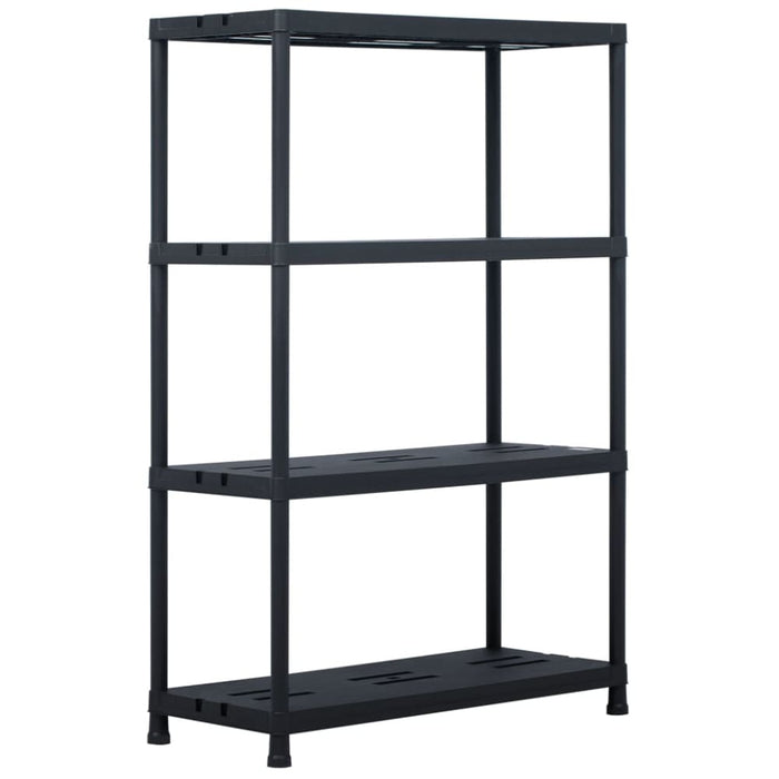Storage Shelf Racks 2 Pcs Black 220 Kg 90x40x138 Cm Plastic