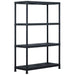 Storage Shelf Racks 2 Pcs Black 220 Kg 90x40x138 Cm Plastic