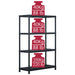 Storage Shelf Racks 2 Pcs Black 220 Kg 90x40x138 Cm Plastic