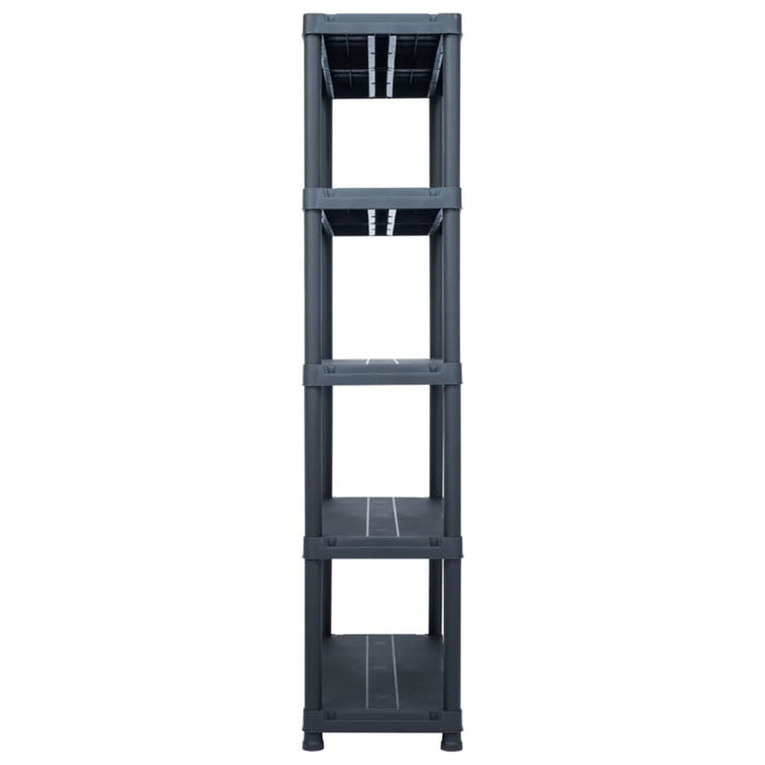 Storage Shelf Racks 2 Pcs Black 250 Kg 80x40x180 Cm Plastic