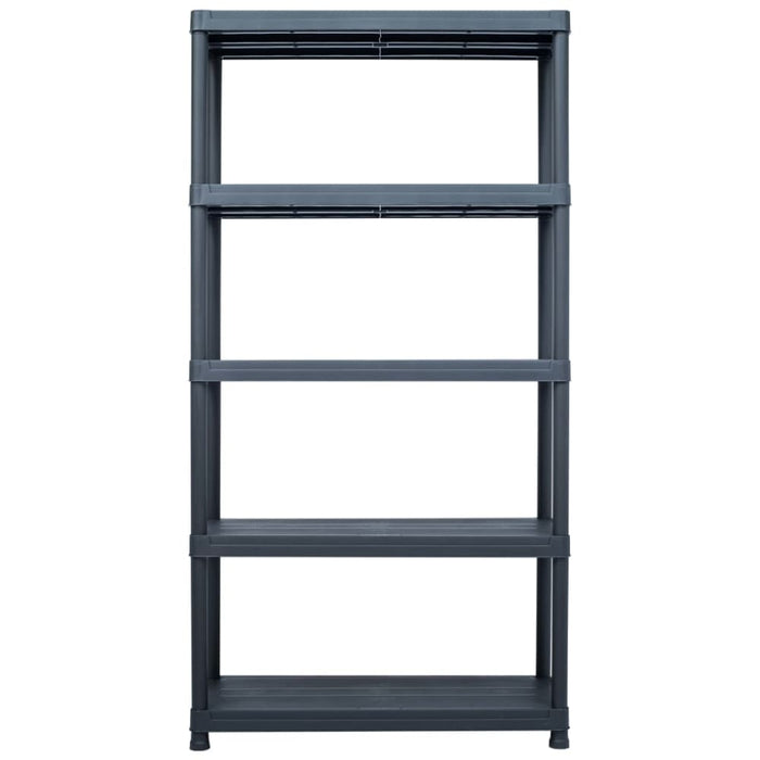 Storage Shelf Racks 2 Pcs Black 250 Kg 80x40x180 Cm Plastic