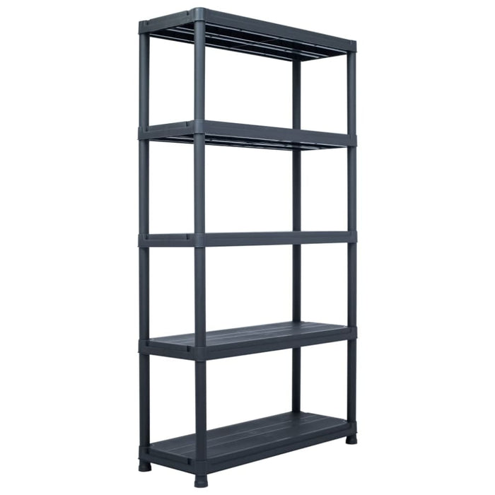 Storage Shelf Racks 2 Pcs Black 250 Kg 80x40x180 Cm Plastic