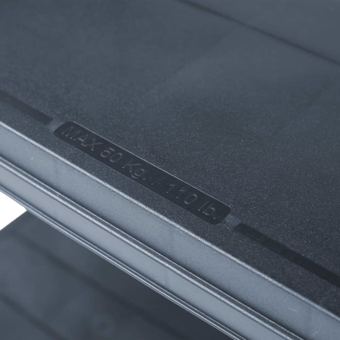 Storage Shelf Racks 2 Pcs Black 250 Kg 80x40x180 Cm Plastic