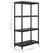 Storage Shelf Racks 2 Pcs Black 60x30x138 Cm Plastic Xilxpo