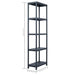 Storage Shelf Racks 5 Pcs Black 125 Kg 60x30x180 Cm Plastic