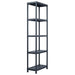Storage Shelf Racks 5 Pcs Black 125 Kg 60x30x180 Cm Plastic