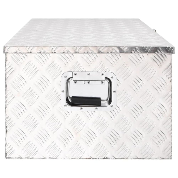 Storage Box Silver 100x55x37 Cm Aluminium Opxxpl