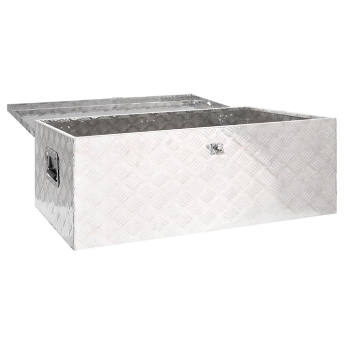 Storage Box Silver 100x55x37 Cm Aluminium Opxxpl