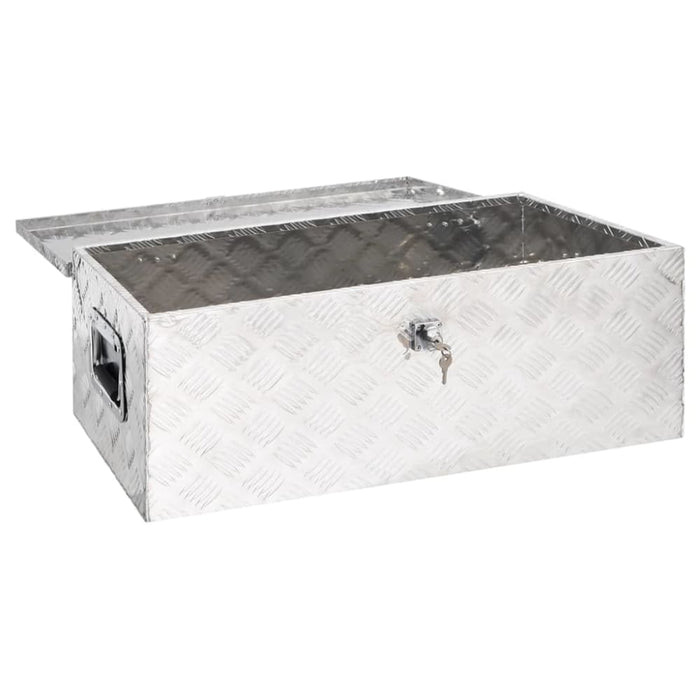 Storage Box Silver 80x39x30 Cm Aluminium Opxxpx