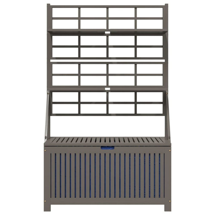 Storage Box with Trellis Grey 99x50x160 Cm Solid Wood