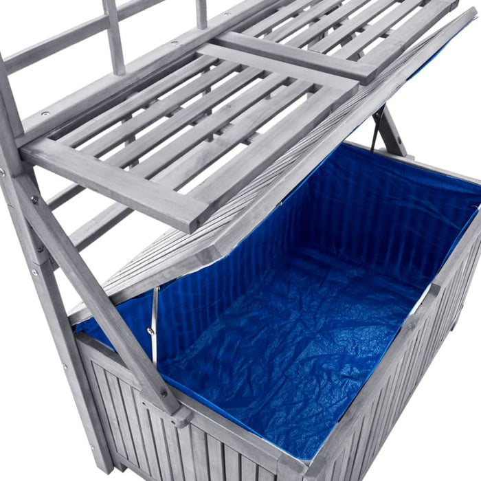Storage Box with Trellis Grey 99x55x160 Cm Solid Acacia