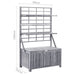 Storage Box with Trellis Grey 99x55x160 Cm Solid Acacia