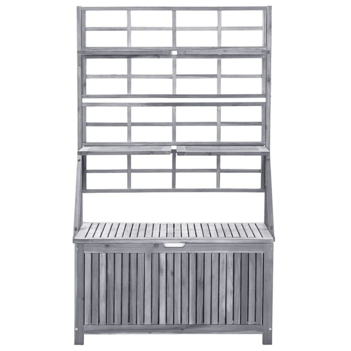 Storage Box with Trellis Grey 99x55x160 Cm Solid Acacia