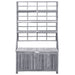 Storage Box with Trellis Grey 99x55x160 Cm Solid Acacia
