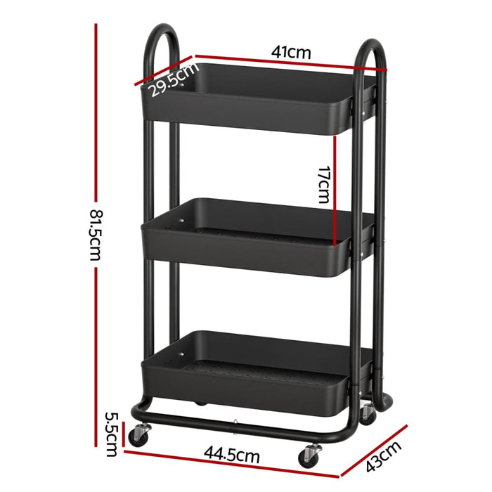Goslash Picks Storage Trolley Kitchen Cart 3 Tiers Rack