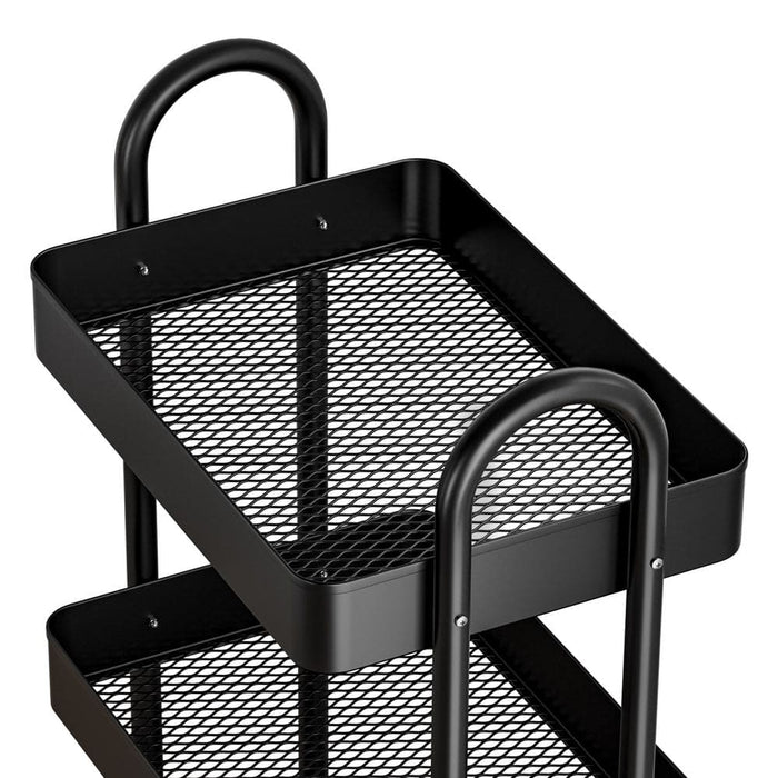 Goslash Picks Storage Trolley Kitchen Cart 4 Tiers Black