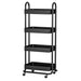 Goslash Picks Storage Trolley Kitchen Cart 4 Tiers Black