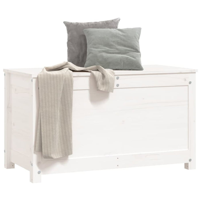 Storage Box White 80x40x45.5 Cm Solid Wood Pine Nxtptp