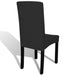Straight Stretchable Chair Cover 4 Pcs Black Otoaok