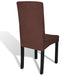 Straight Stretchable Chair Cover 4 Pcs Brown Otoaxl