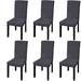 Straight Stretchable Chair Cover 6 Pcs Anthracite Otoaxx