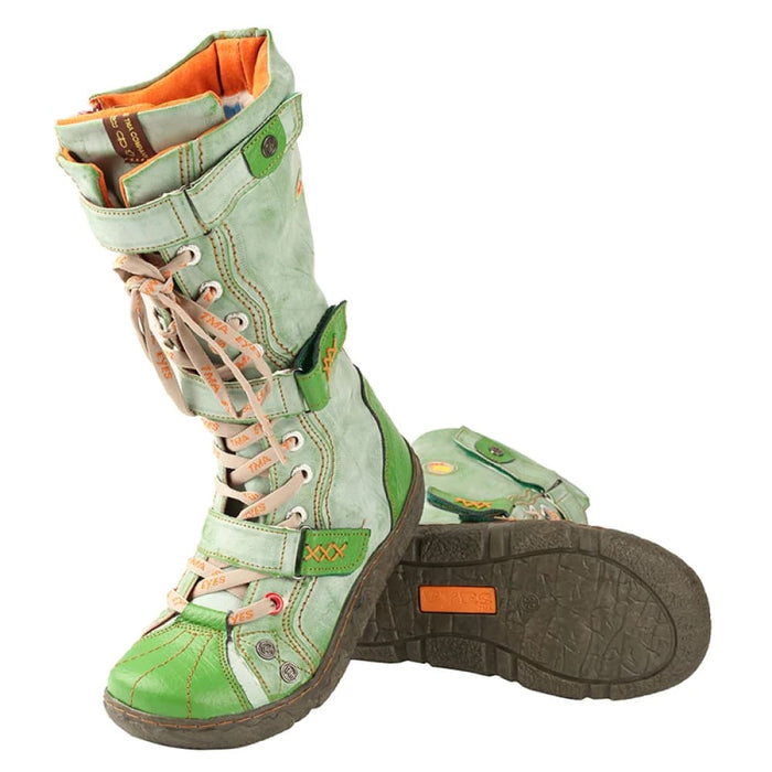 Strape-accent Washed Pu Leather Flat Winter Warmth Womens