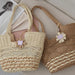 Straw Shoulder Hollow Wave Large Capacity Tote Bag