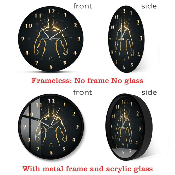 Strength Training Time Clock Sport Art Gym Wall Fitness