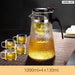 Striated Glass Tea Set With Heat