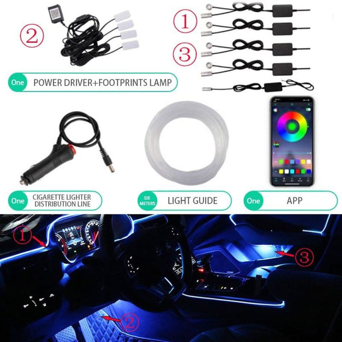 12v Car Led Strip Lights Interior Ambient Light Waterproof