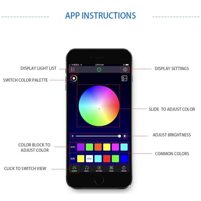 12v Car Led Strip Lights Interior Ambient Light Waterproof