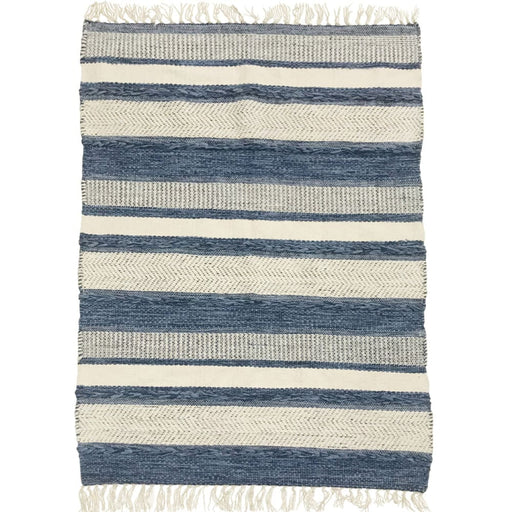 Striped Blue/white Rug120x180 Cm