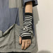 Striped Fingerless Gloves For Warm Arms