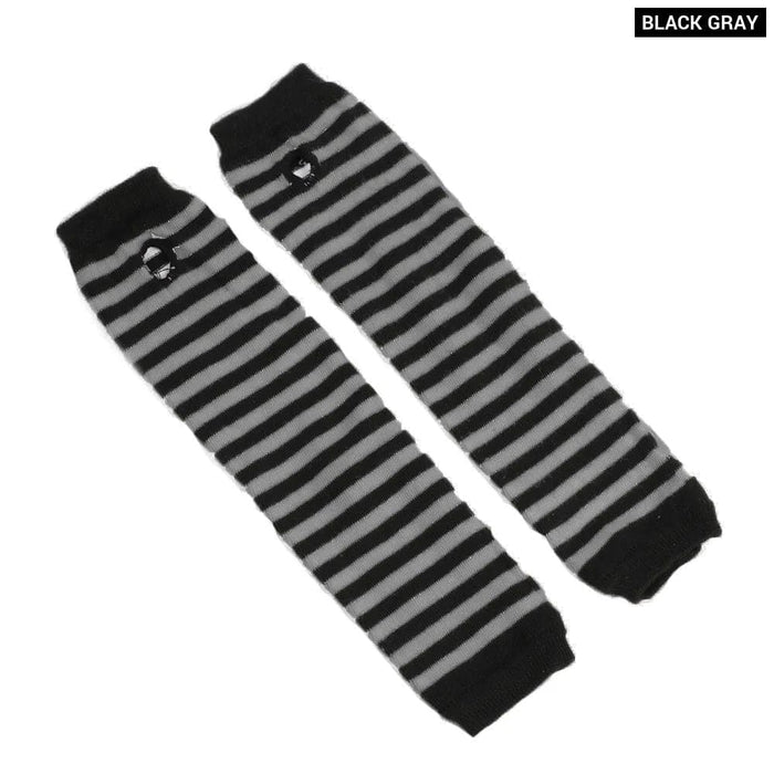 Striped Fingerless Gloves For Warm Arms