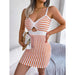 Striped Knit Spaghetti Strap Dress for Women
