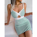 Striped Knit Spaghetti Strap Dress for Women