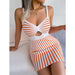 Striped Knit Spaghetti Strap Dress for Women