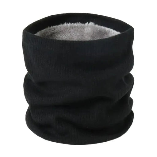 Striped Winter Scarf with Plush Snood for Men and Women