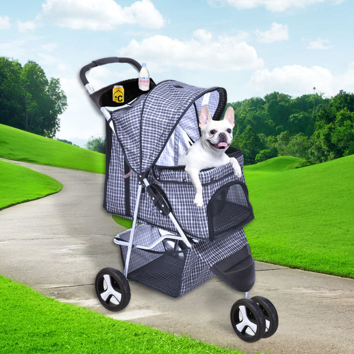 Goslash Picks Pet Stroller 3 Wheels Dog Cat Cage Puppy