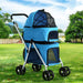 Pet Stroller Dog Pram Large Cat Carrier Travel Foldable 4