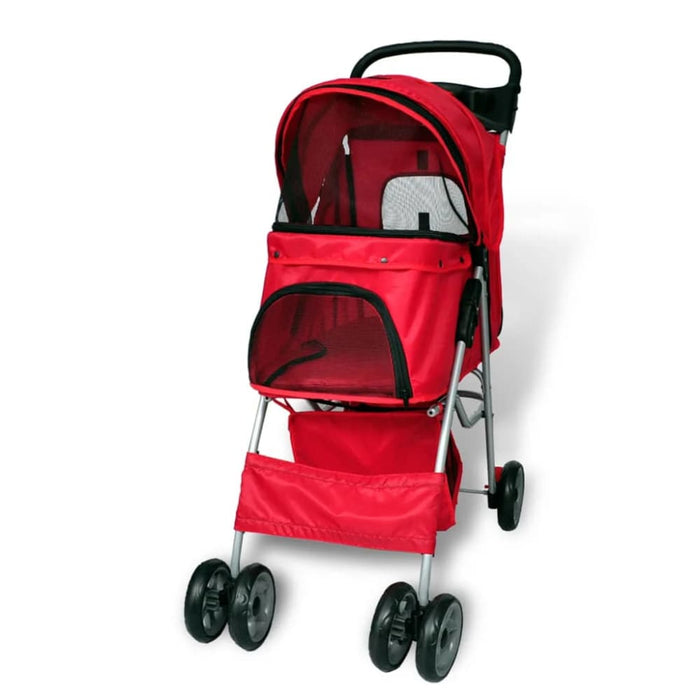 Pet Stroller Travel Carrier Red Folding Oibbpp