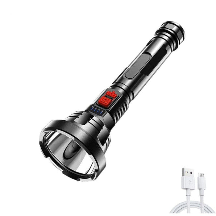 Big Strong Light Led Flashlight Usb Rechargeable Tactical