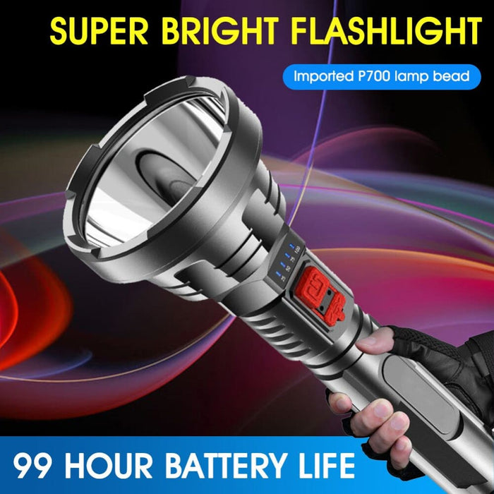 Big Strong Light Led Flashlight Usb Rechargeable Tactical