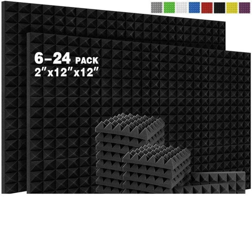 Studio Acoustic Foam Panel 6 12 24 Pcs Sound Insulation